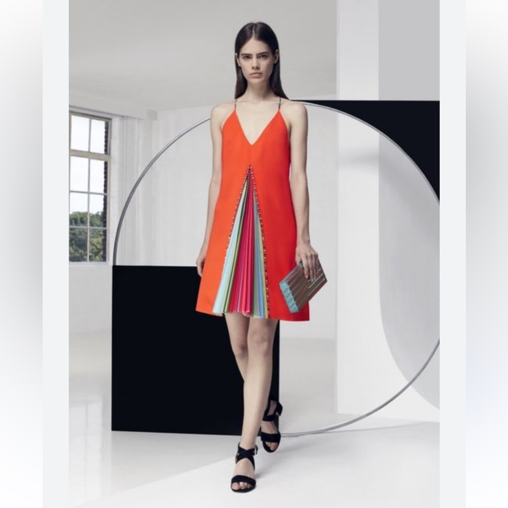 MARY KATRANTZOU Acer Rainbow - Striped Crepe Dress